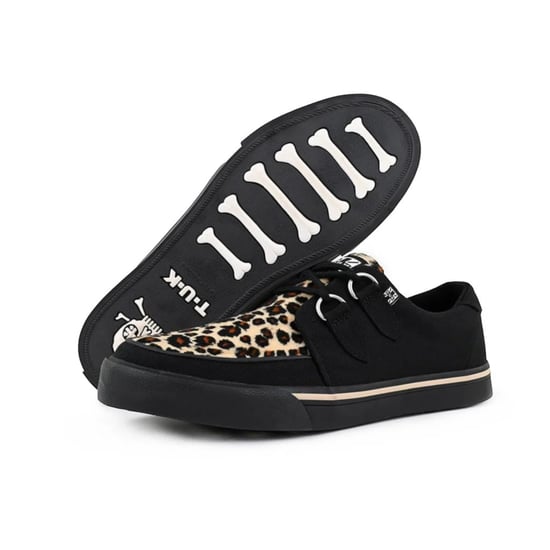 TUK Pointed Creeper Sneaker Zwart Luipaard Canvas Platform Schoenen - A9180 - Image 6