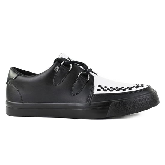 TUK Pointed Creeper Sneaker Zwart Wit Leren Platform Schoenen - A9180 - Image 1