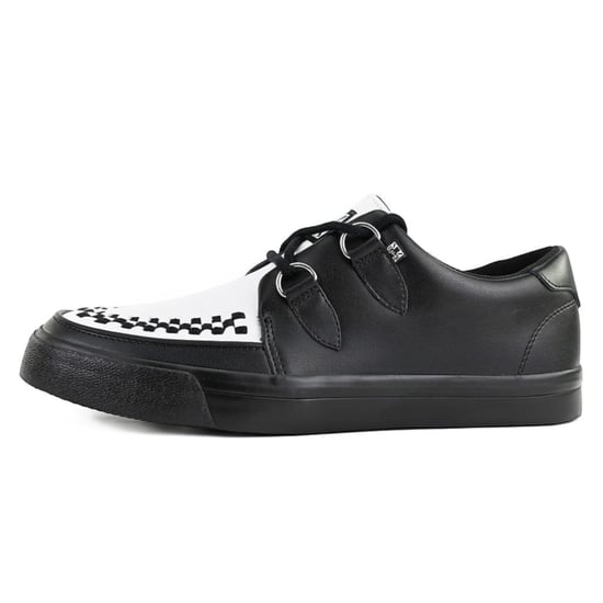 TUK Pointed Creeper Sneaker Zwart Wit Leren Platform Schoenen - A9180 - Image 3
