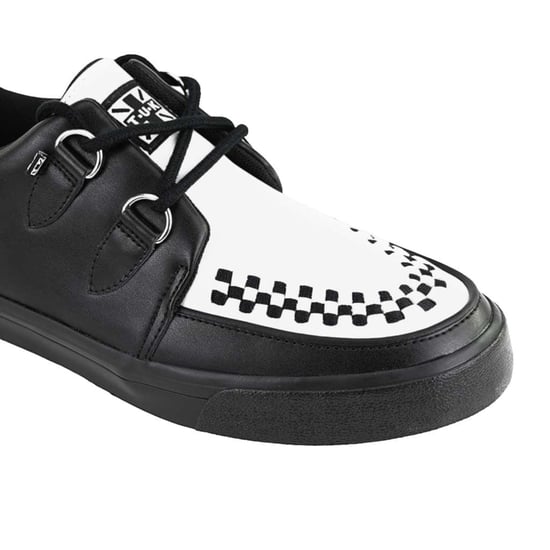 TUK Pointed Creeper Sneaker Zwart Wit Leren Platform Schoenen - A9180 - Image 4