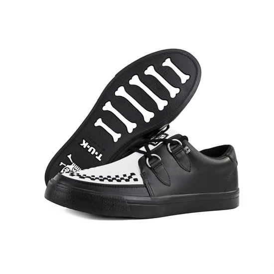 TUK Pointed Creeper Sneaker Zwart Wit Leren Platform Schoenen - A9180 - Image 6