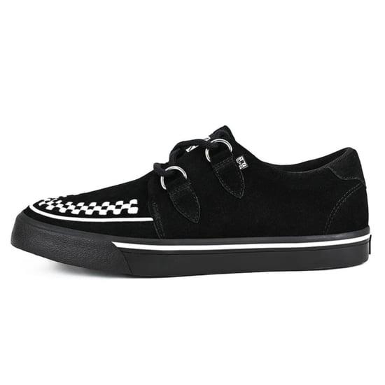 TUK Pointed Creeper Sneaker Zwart Wit Suède Platform Schoenen - A9182 - Image 3