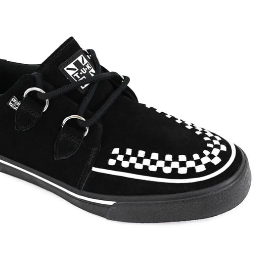 TUK Pointed Creeper Sneaker Zwart Wit Suède Platform Schoenen - A9182 - Image 4