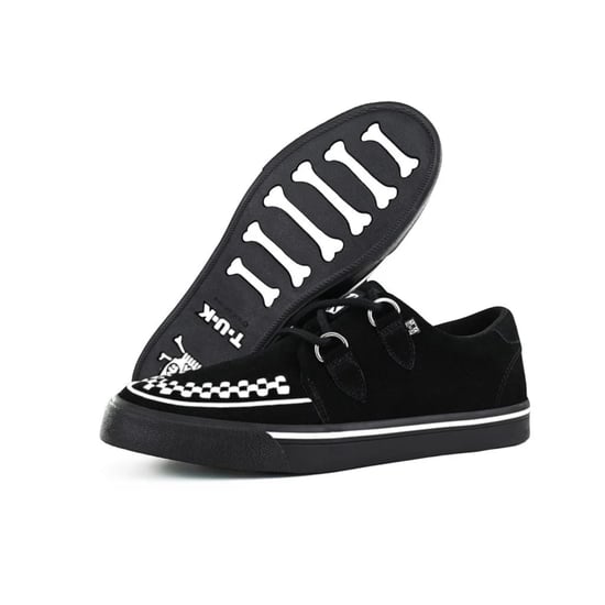 TUK Pointed Creeper Sneaker Zwart Wit Suède Platform Schoenen - A9182 - Image 6