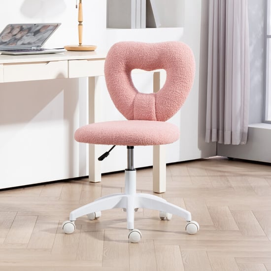 4goodz Bureaustoel met hartvormige rugleuning teddy-fleece - Image 6