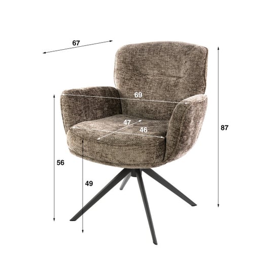 Hoyz armstoel forza draaibaar set van 2 hoven champagne - Image 3