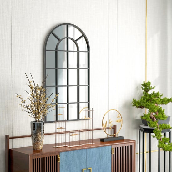 4goodz Wandspiegel raamontwerp met metalen lijst 110 x 62 cm - - Image 3
