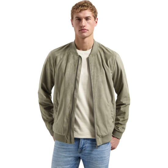 No Excess Jacket short fake suede light moss - Image 1