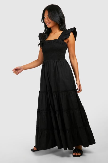 Petite Shirred Poplin Midaxi Dress - Image 3
