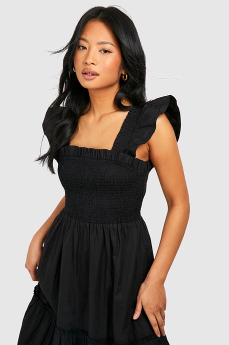 Petite Shirred Poplin Midaxi Dress - Image 4