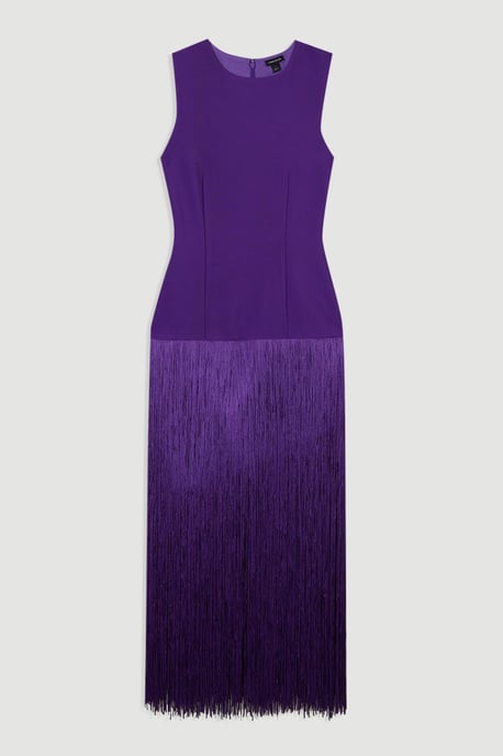 Figure Form Bandage Tassel Hem Knitted Dress - Image 4