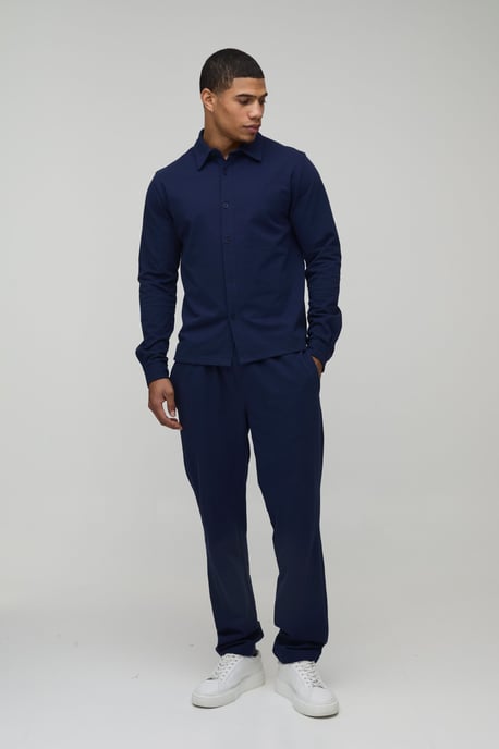 Regular Fit Long Sleeve Shirt and Tapered Trouser Set - Image 4