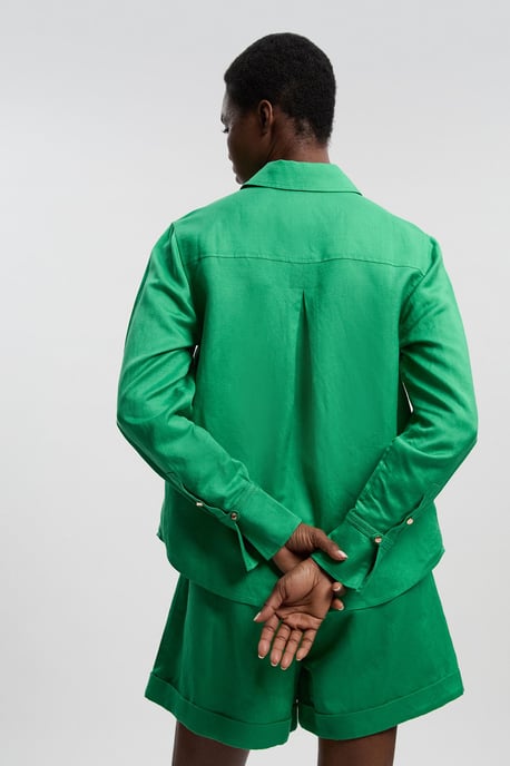 Viscose Linen Woven Long Sleeve Shirt - Image 4