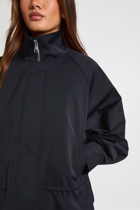 Cinched Waist Funnel Neck Jacket - Image 4