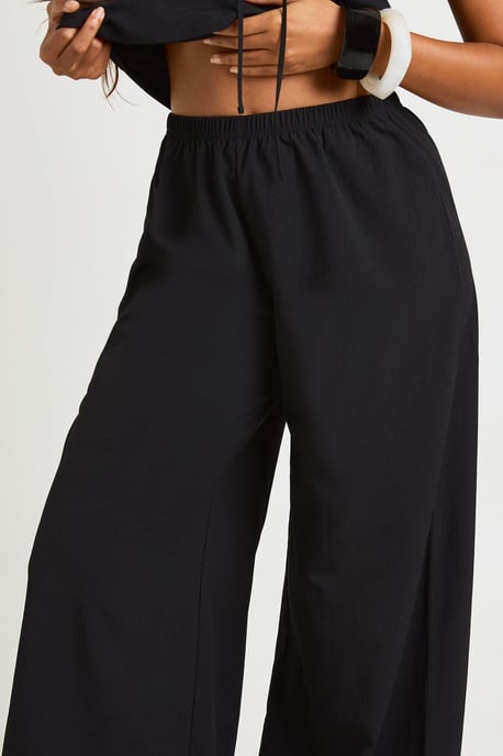 Linen Look Frayed Hem Beach Trousers - Image 4