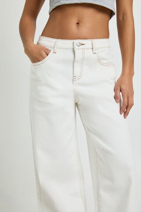 Petite Turn Up High Waist Wide Leg Jean - Image 3