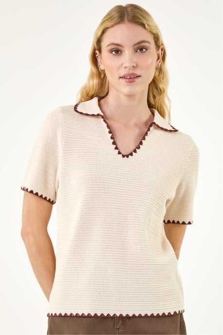 Textured Collar Knit Top - Image 4