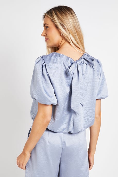 Bubble Hem Crew Neck Top - Image 3