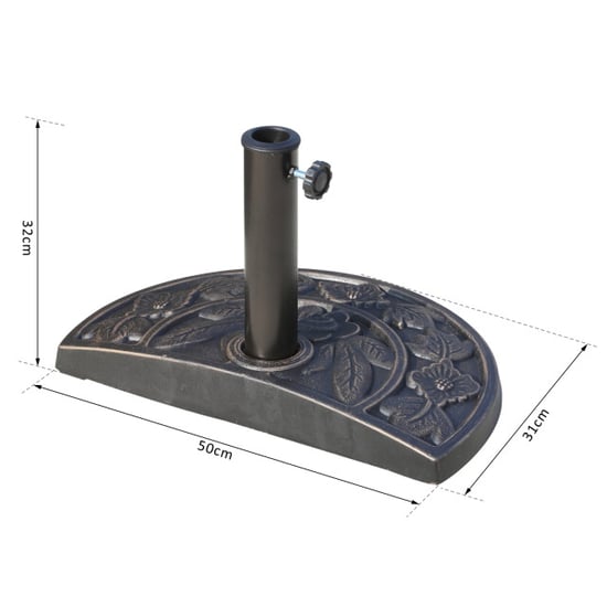 4goodz Halfronde parasolvoet 9 kg standaard parasol 50x31x32 cm - Image 4