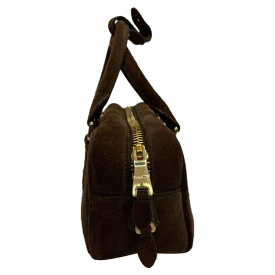 Miu Miu Arcadie Padded Top-Handle Bag in Brown Suede - Image 4