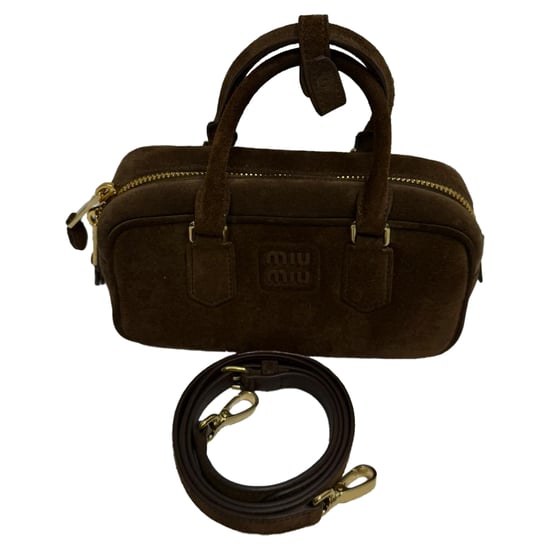 Miu Miu Arcadie Padded Top-Handle Bag in Brown Suede - Image 6