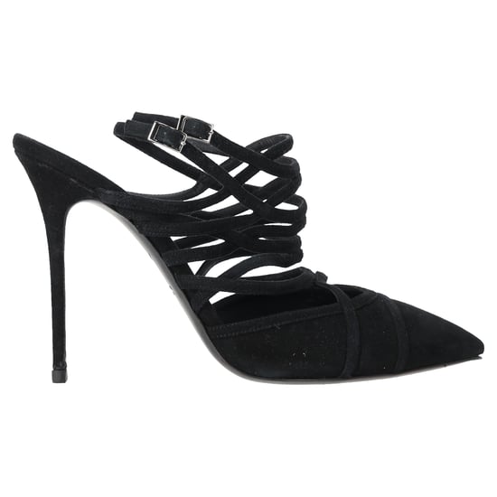 Giuseppe Zanotti Pumps med snörning och remmar i svart mocka - Image 1