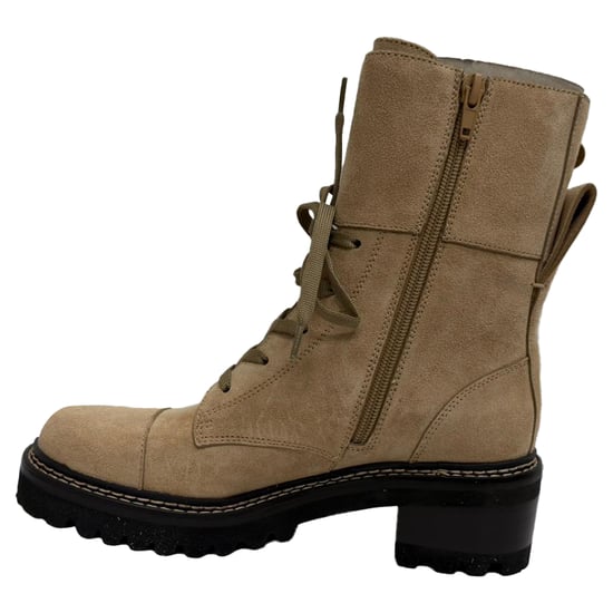 See by Chloé Mallory Combat enkellaarsjes in beige suède - Image 4