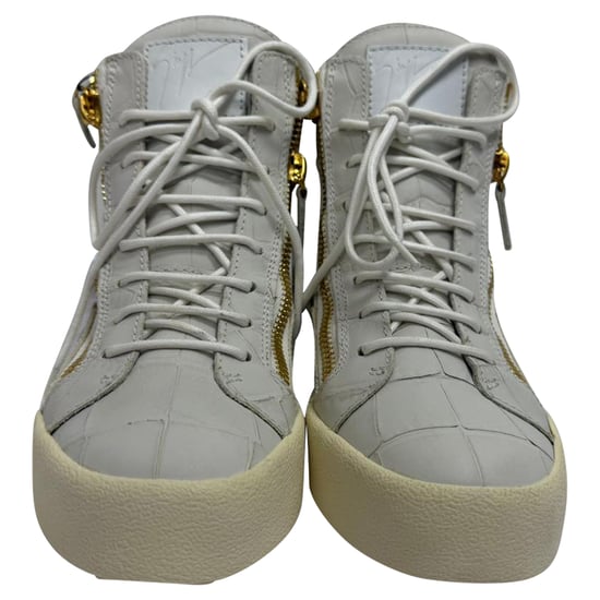 Giuseppe Zanotti hoge sneakers met krokodillenprint in grijs leer - Image 2