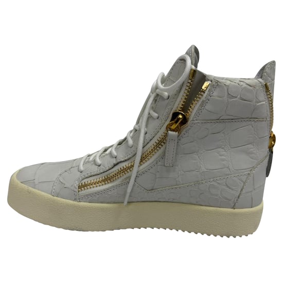 Giuseppe Zanotti hoge sneakers met krokodillenprint in grijs leer - Image 4