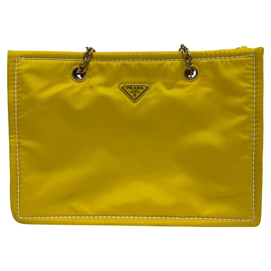 Prada Giallo Tessuto Chain Tote Bag in Yellow Nylon - Image 1