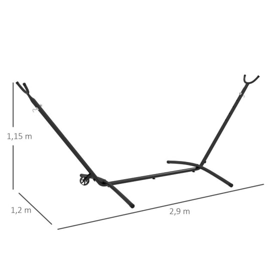 4goodz Hangmatstandaard met wielen verstelbaar 290x120x115 cm - - Image 3