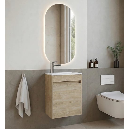 Badplaats Toiletmeubel sinta 40 x 22 cm kastanje fonteinmeubel met - Image 4