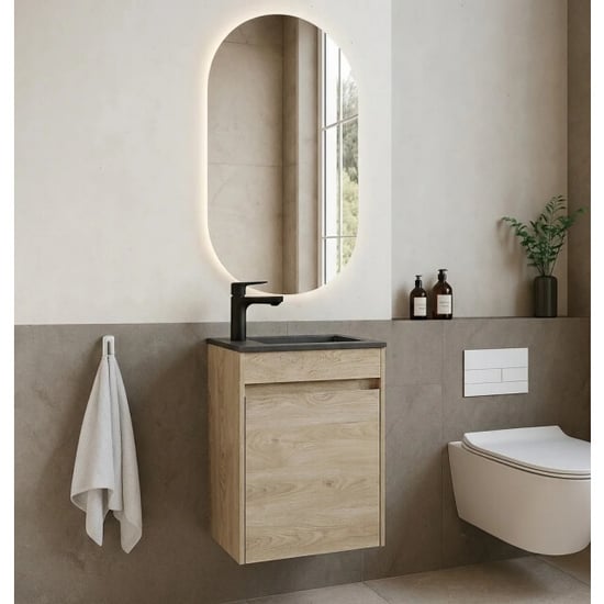 Badplaats Toiletmeubel sinta 40 x 22 cm kastanje fonteinmeubel met - Image 5