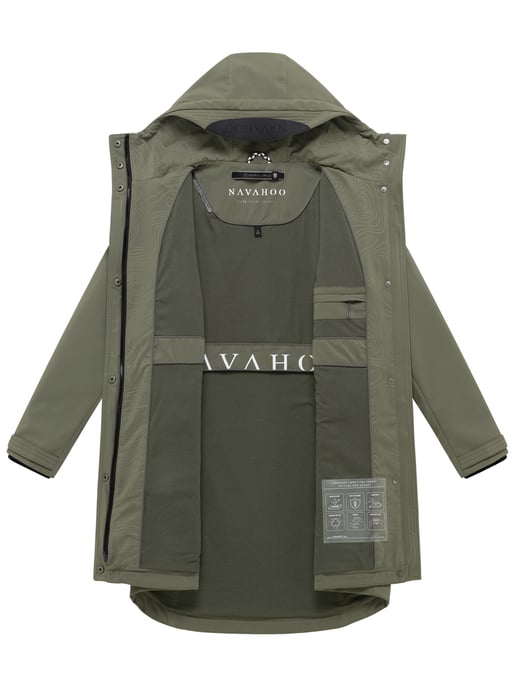 Navahoo dames softshell tussenjas Morgennebel met capuchon - Image 4