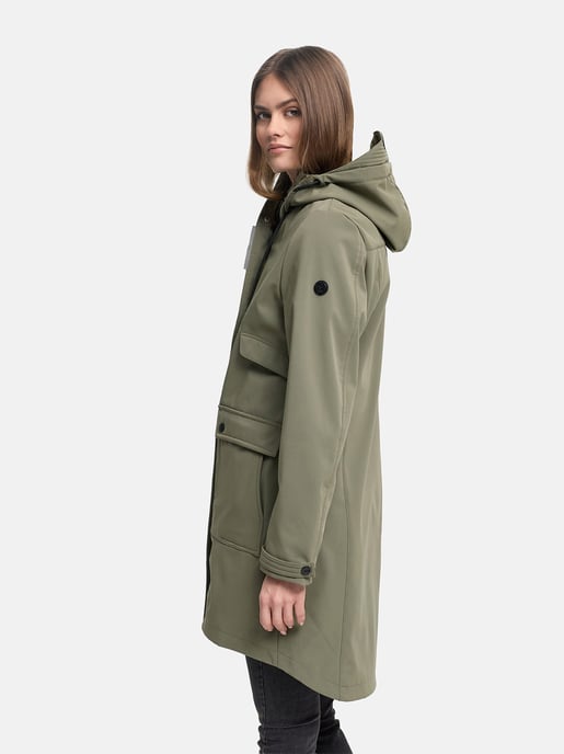 Navahoo dames softshell tussenjas Morgennebel met capuchon - Image 6