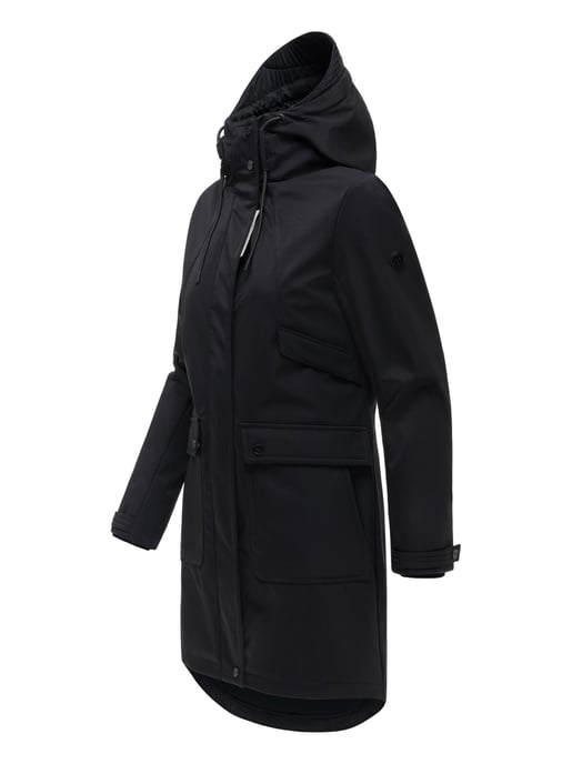 Navahoo dames softshell tussenjas Morgennebel met capuchon - Image 2