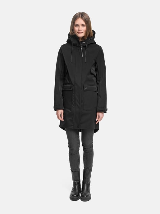 Navahoo dames softshell tussenjas Morgennebel met capuchon - Image 5