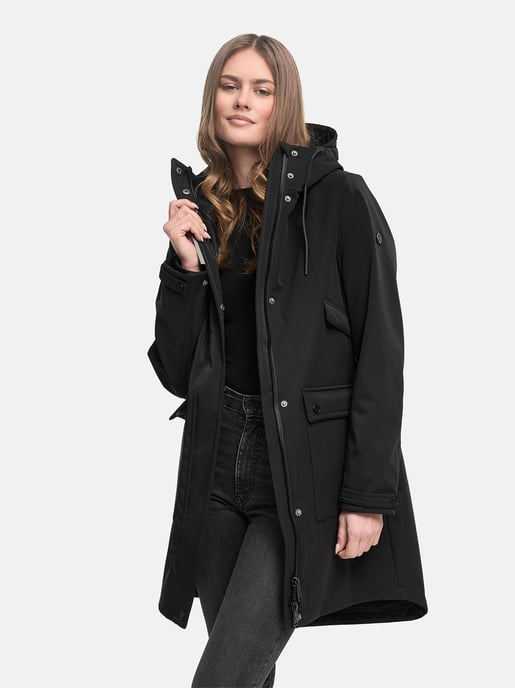 Navahoo dames softshell tussenjas Morgennebel met capuchon - Image 6