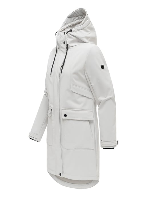 Navahoo dames softshell tussenjas Morgennebel met capuchon - Image 2