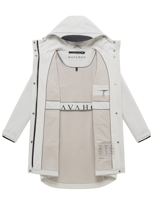 Navahoo dames softshell tussenjas Morgennebel met capuchon - Image 4