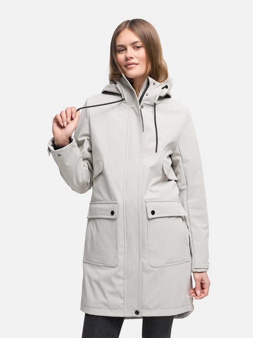 Navahoo dames softshell tussenjas Morgennebel met capuchon - Image 5