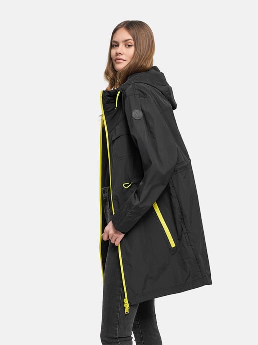 Marikoo women’s transitional coat Trüffelbonbon with hood - Image 6