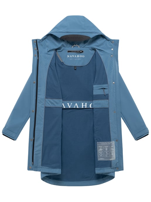 Navahoo dames softshell tussenjas Morgennebel met capuchon - Image 4