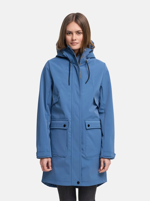 Navahoo dames softshell tussenjas Morgennebel met capuchon - Image 5
