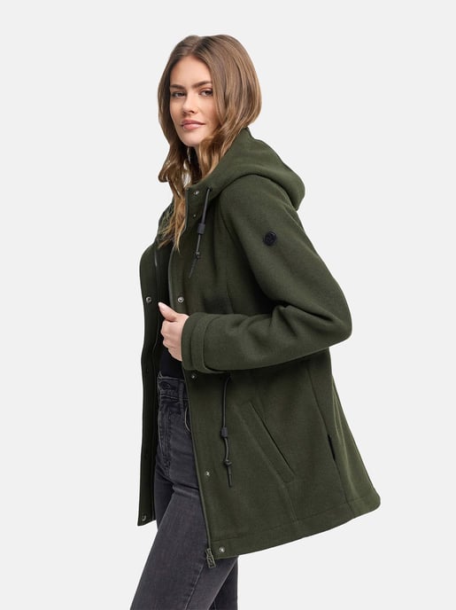 Navahoo Lächelstern övergångsjacka för dam med huva i ulllook - Image 6
