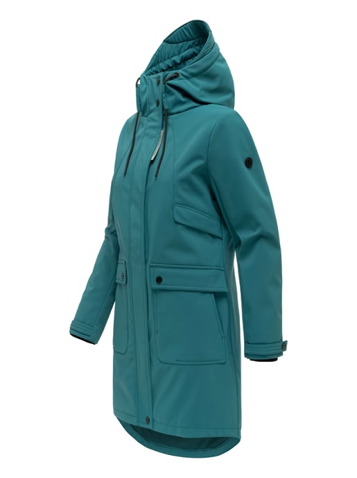 Navahoo dames softshell tussenjas Morgennebel met capuchon - Image 2