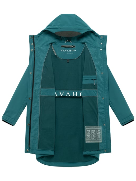 Navahoo dames softshell tussenjas Morgennebel met capuchon - Image 4