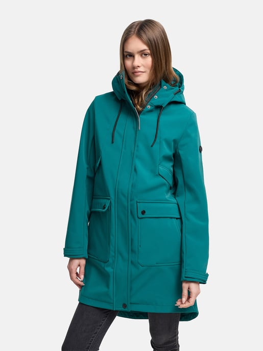 Navahoo dames softshell tussenjas Morgennebel met capuchon - Image 5