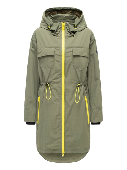 Marikoo women’s transitional coat Trüffelbonbon with hood - Image 1