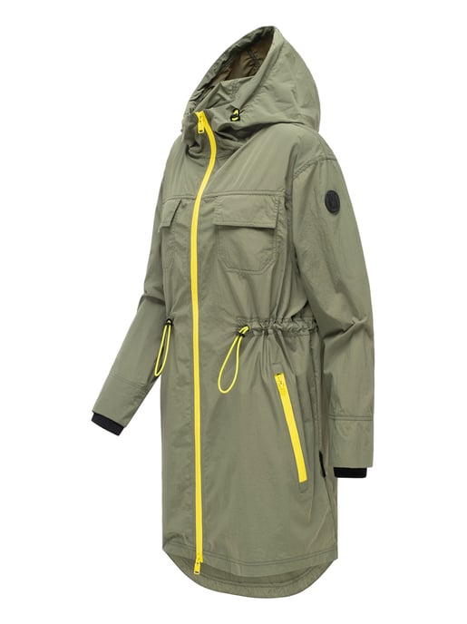 Marikoo women’s transitional coat Trüffelbonbon with hood - Image 2
